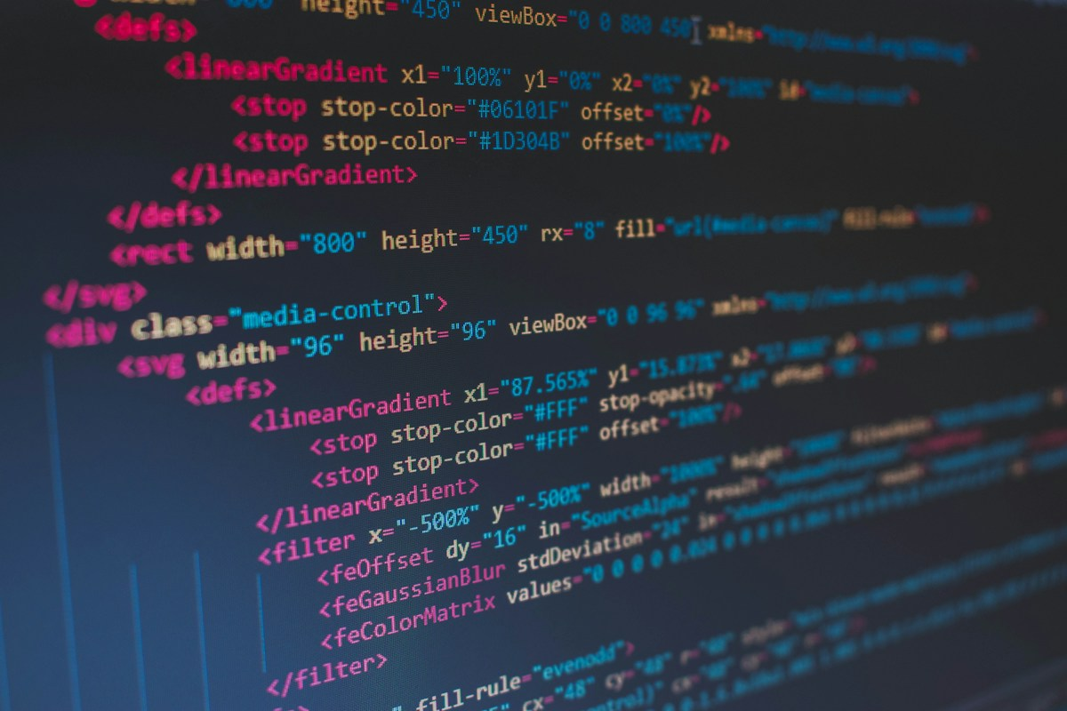 Code on a screen with a dark theme